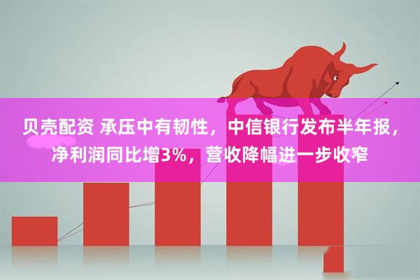 贝壳配资 承压中有韧性，中信银行发布半年报，净利润同比增3%，营收降幅进一步收窄