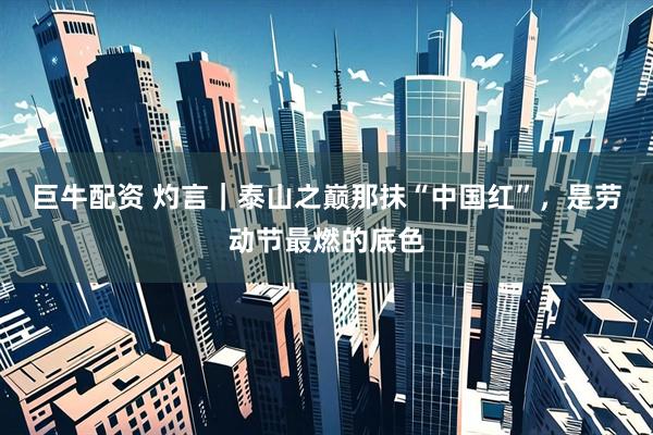 巨牛配资 灼言｜泰山之巅那抹“中国红”，是劳动节最燃的底色